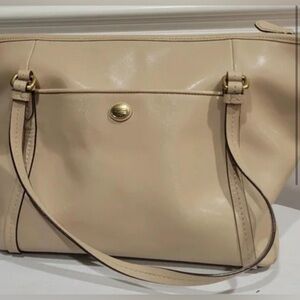Coach Cream Leather Tote